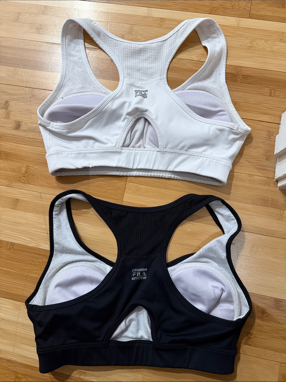 Fila Women's Racerback Sports Bras - White & Black Duo - Picture 2 of 2